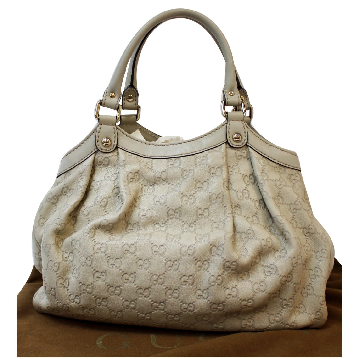 Gucci Sukey ssima Tote Bag Leather White