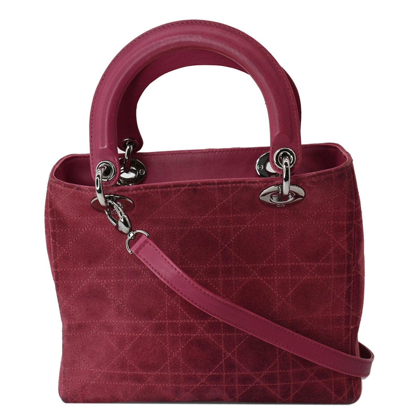Dior Lady Tote Bag Suede Pink