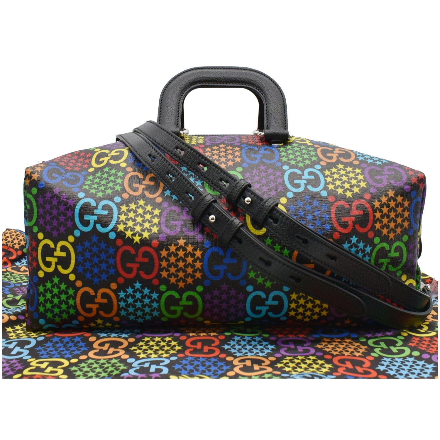 Gucci Psychedelic Duffel Travel Bag Multicolor Canvas Monogram
