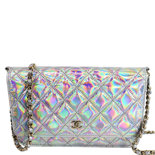 Chanel Timeless Classic Woc Goatskin Wallet On Bag Silver Chain Crossbody Bag