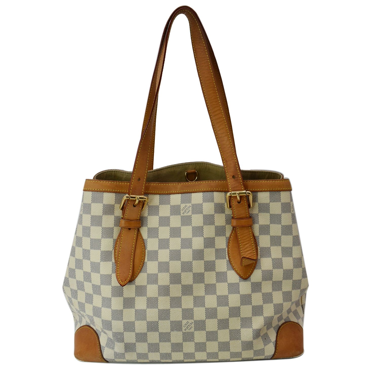 Louis Hampstead Mm Damier Azur Shoulder Bag White