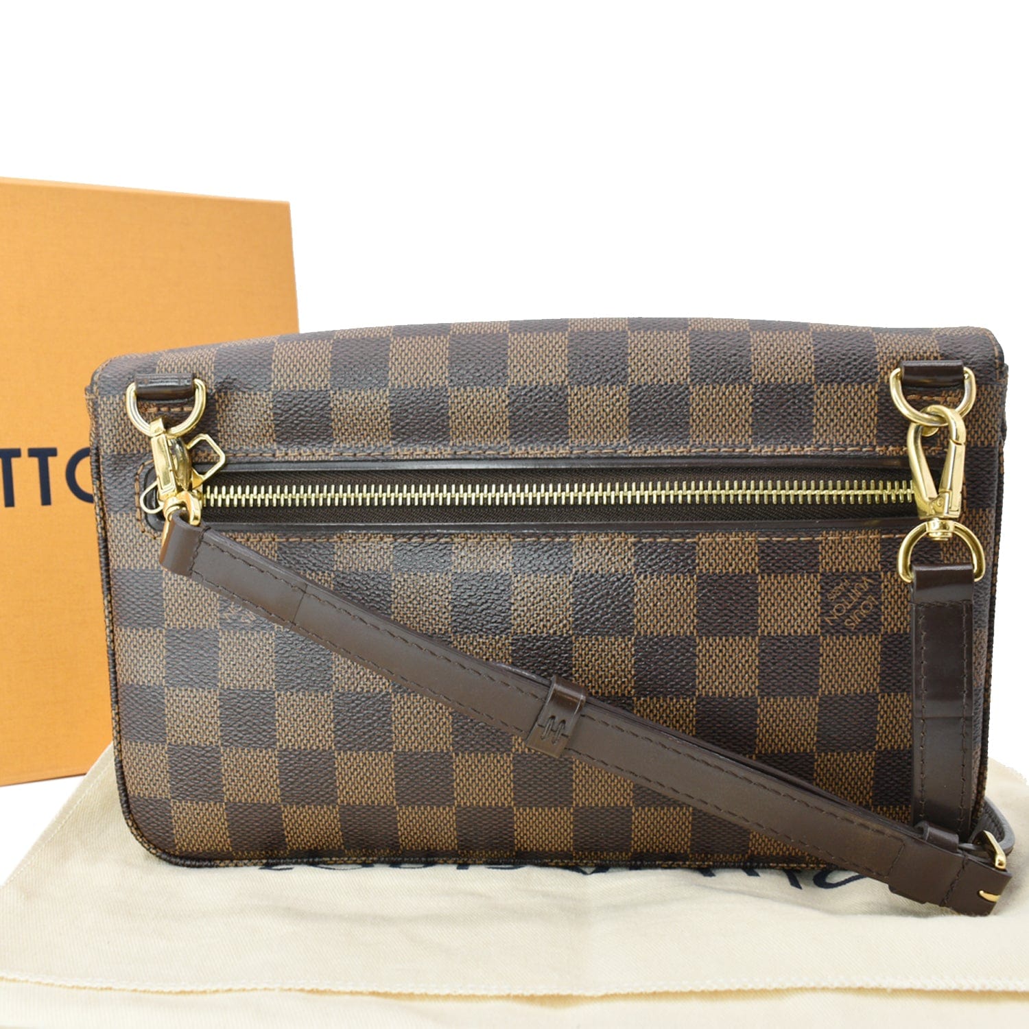 Louis Hoxton Pm Damier Ebene Crossbody Bag Brown