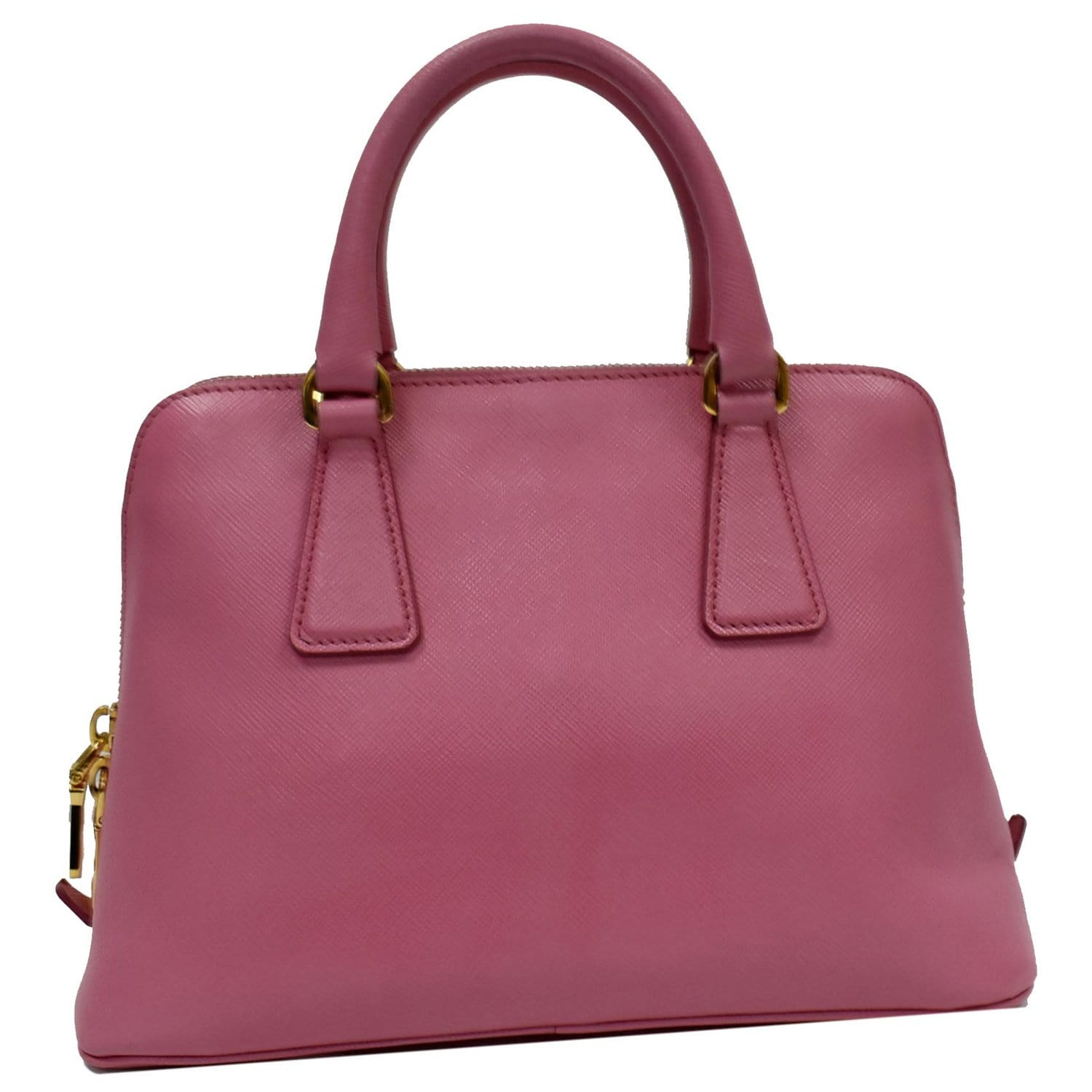 Prada Promenade Saffiano Satchel Bag Leather Pink Travel Bag