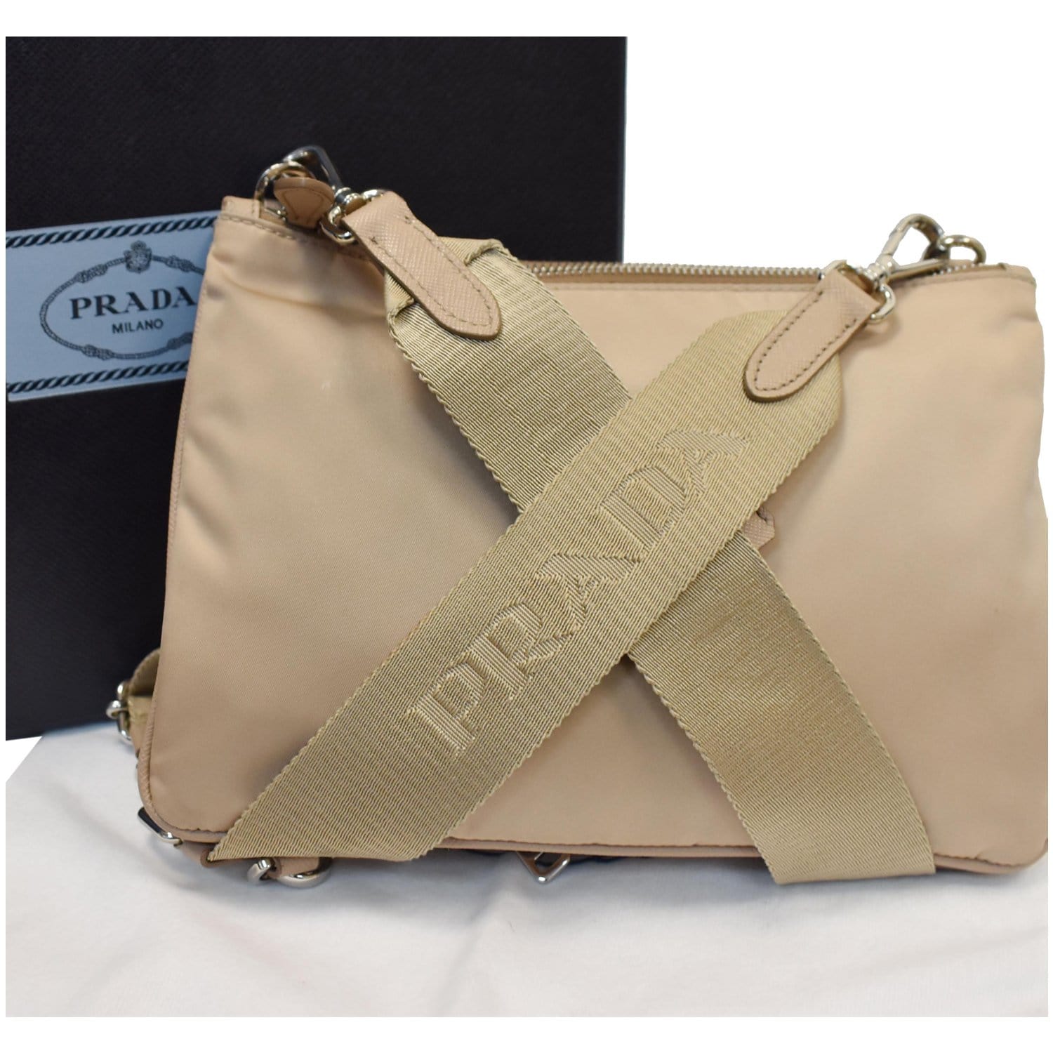 Prada Re Edition Shoulder Bag Nylon Tan Bag Tan