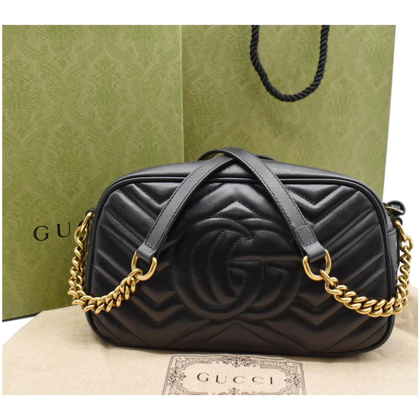 Gucci Marmont Small Crossbody Bag Leather Matelasse