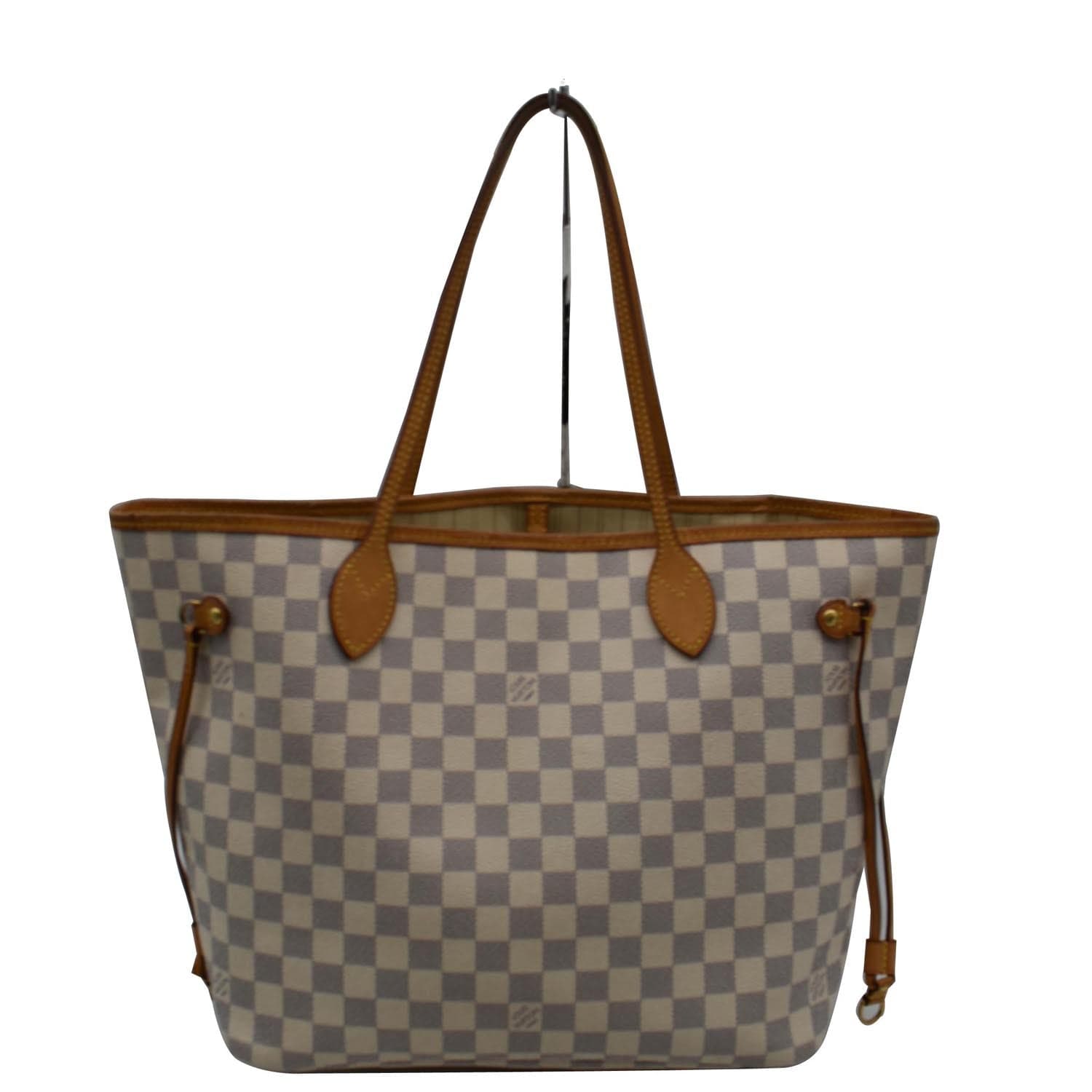 Louis Neverfull Mm Damier Azur Tote Bag White