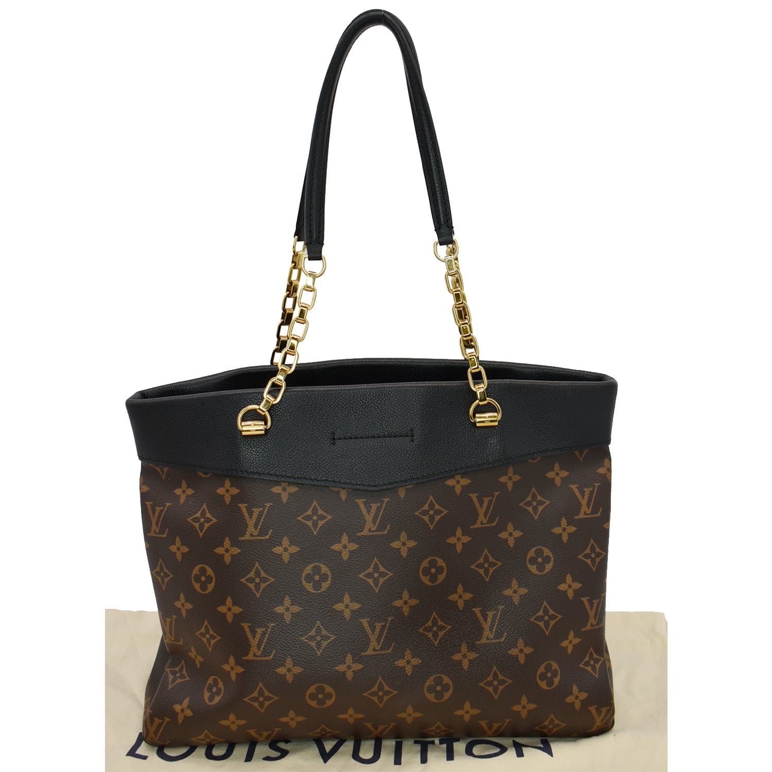 Louis Pallas Chain Shopper Bag Canvas Monogram Shoulder Bag