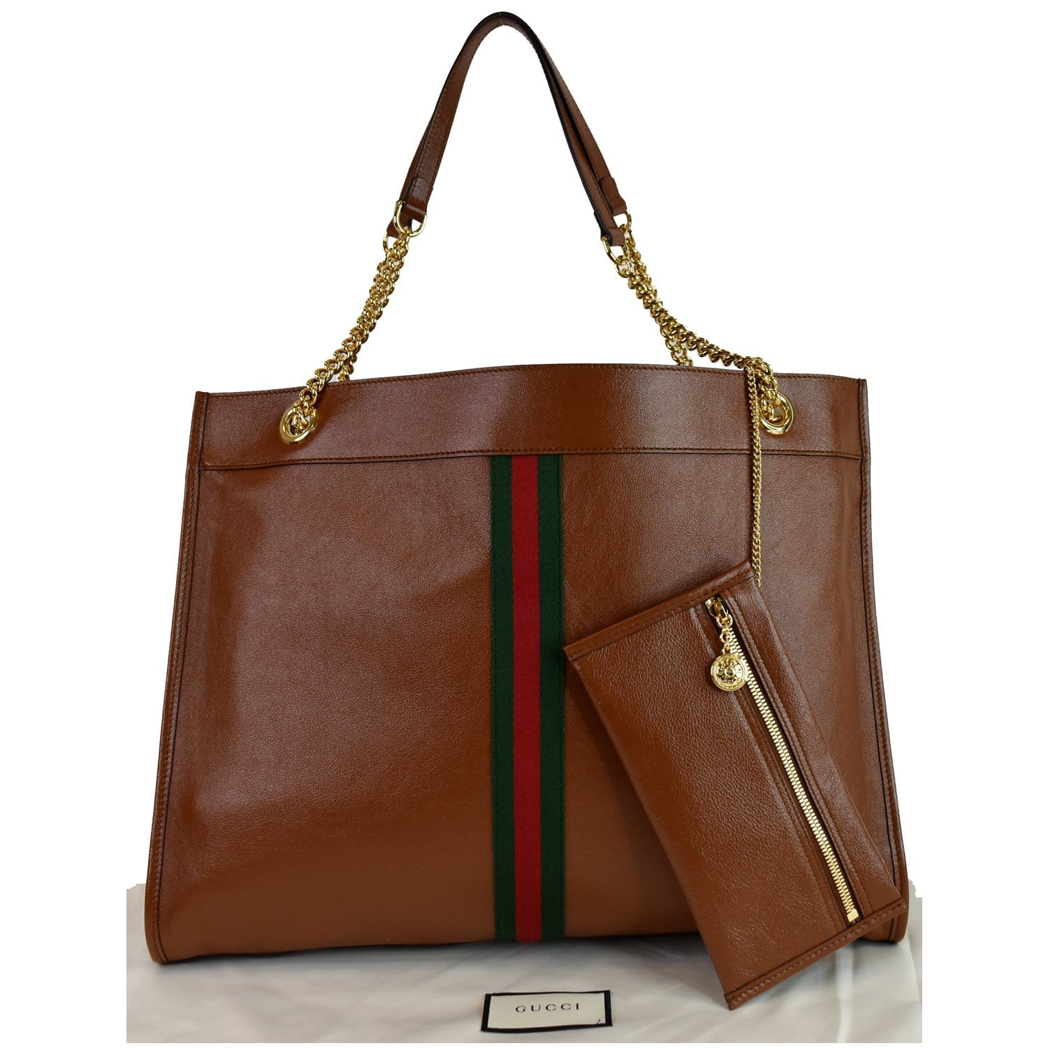 Gucci Rajah Tote Shoulder Bag Leather Brown Brown 537219