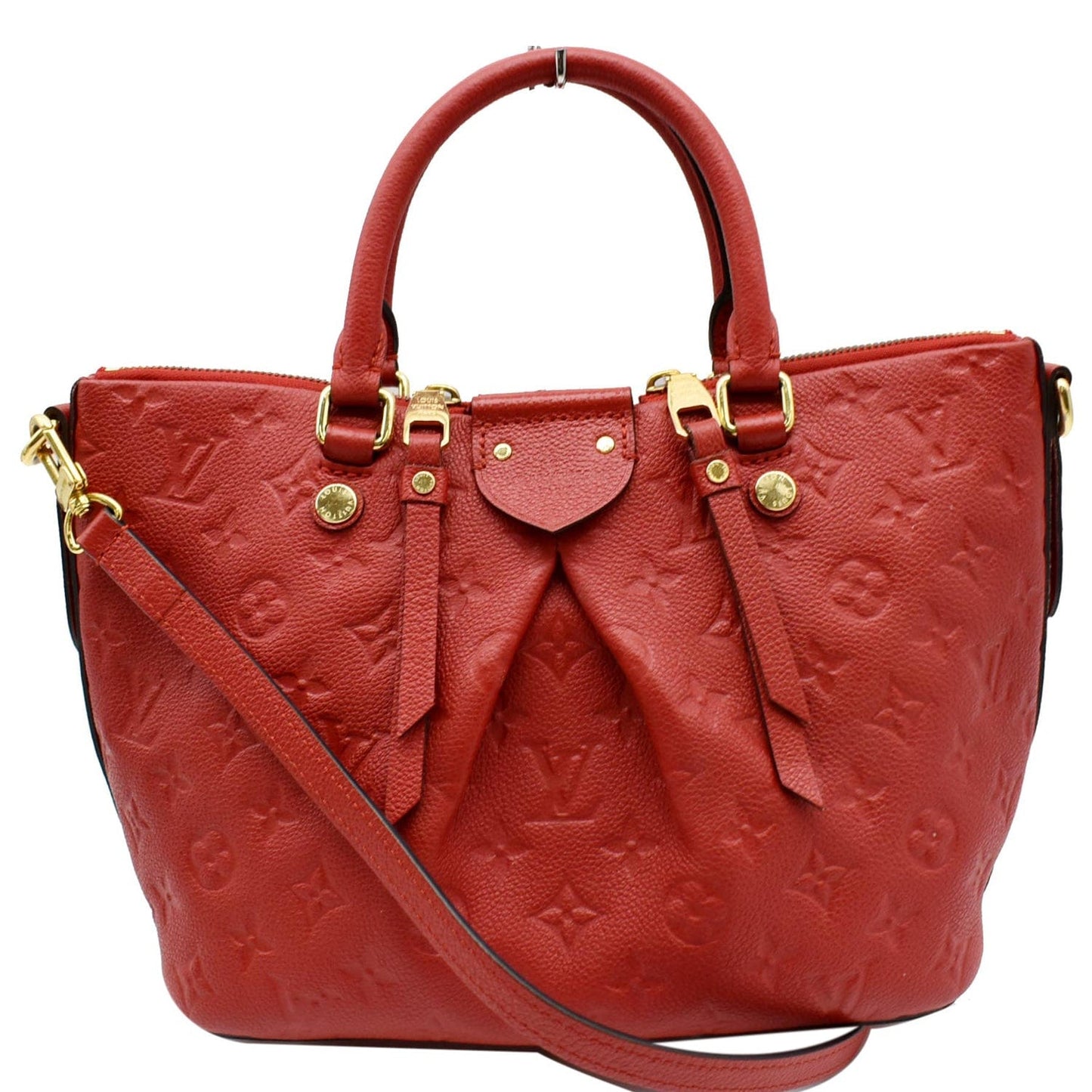 Louis Mazarine Pm Empreinte Shoulder Bag Off Monogram Red
