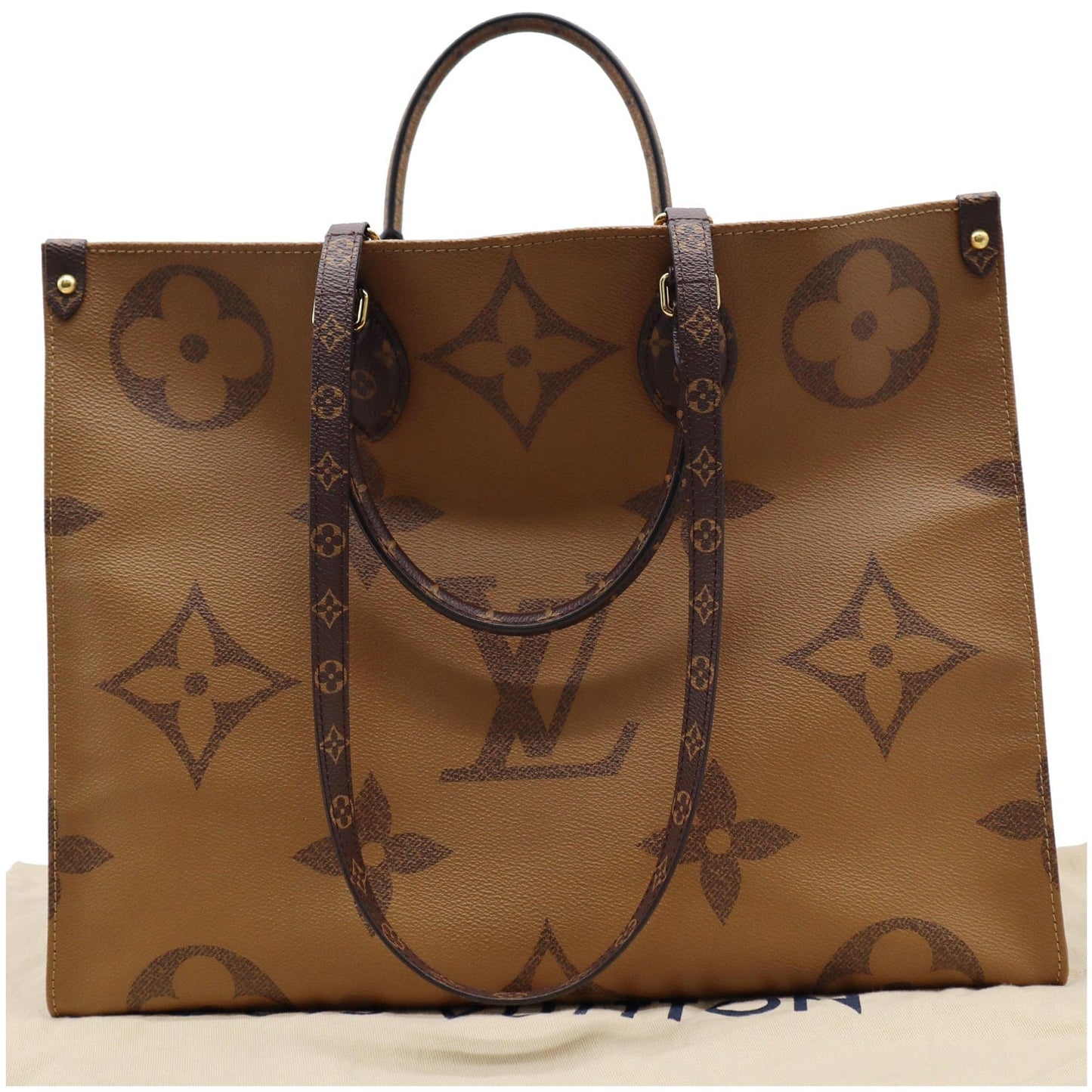 Louis Onthego Gm Reverse Tote Shoulder Bag Canvas Monogram