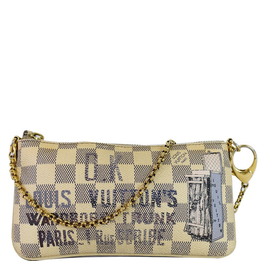 Louis Vuitton Valise Milla Damier Azur Pochette Bag Last White Travel Bag