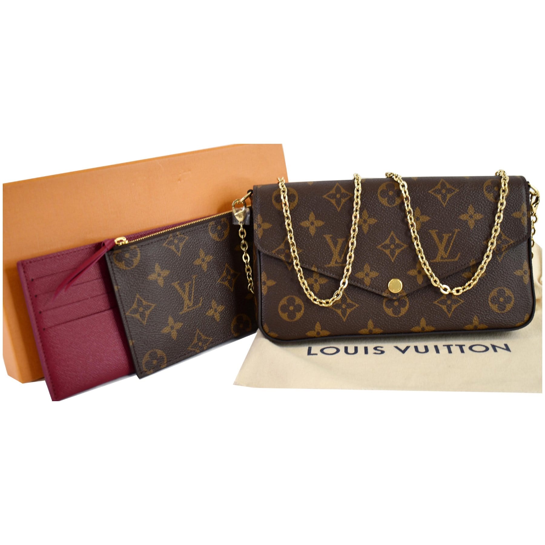 Louis Pochette Felicie Crossbody Bag Canvas Monogram Brown 4