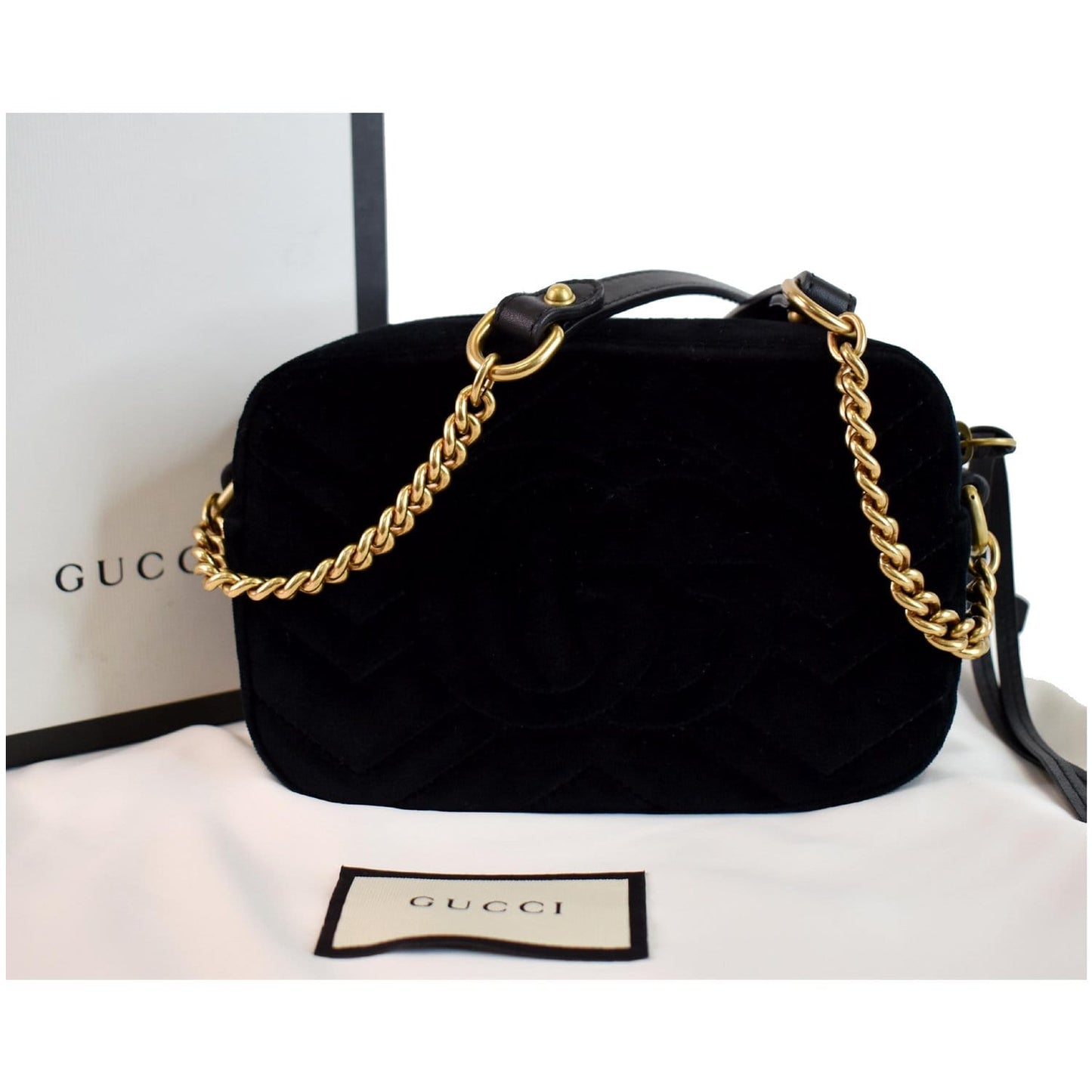 Gucci Marmont Marquise Crystal Velvet Crossbody Bag Mini