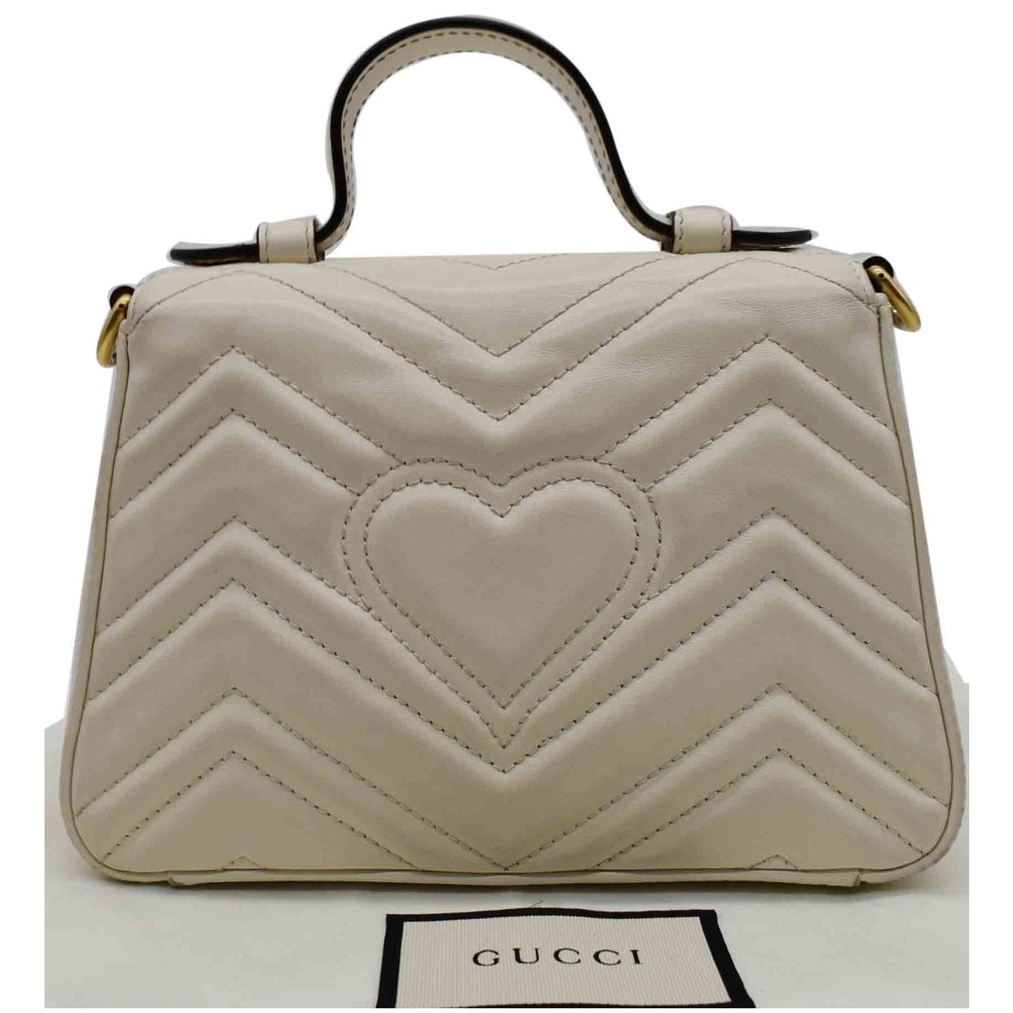 Gucci Marmont Top Handle Shoulder Bag White Mini