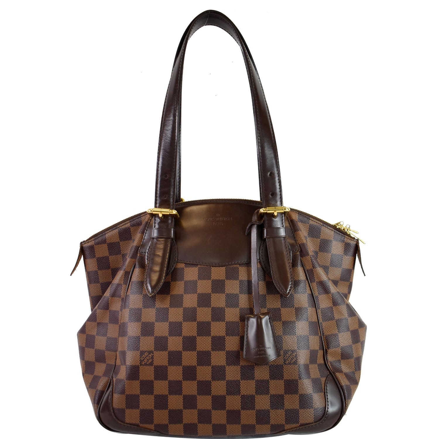 Louis Verona Mm Damier Ebene Shoulder Bag Brown Brown 2