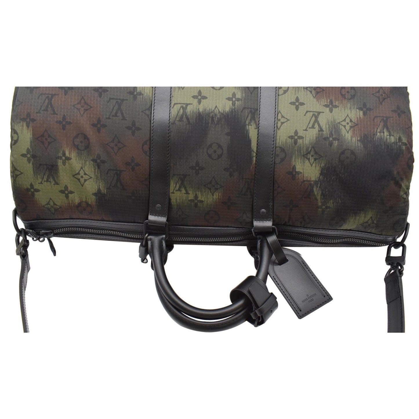 Louis Keepall Bandouliere Camouflage Travel Bag Nylon Monogram