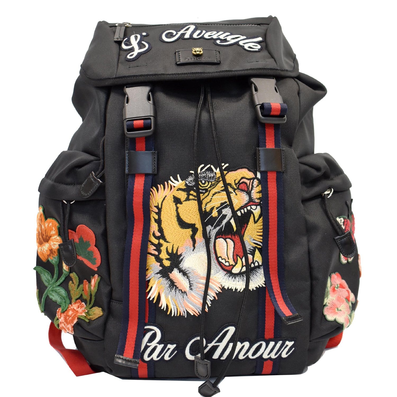 Gucci Techpack Backpack With Embroidery Backpack Bag Black