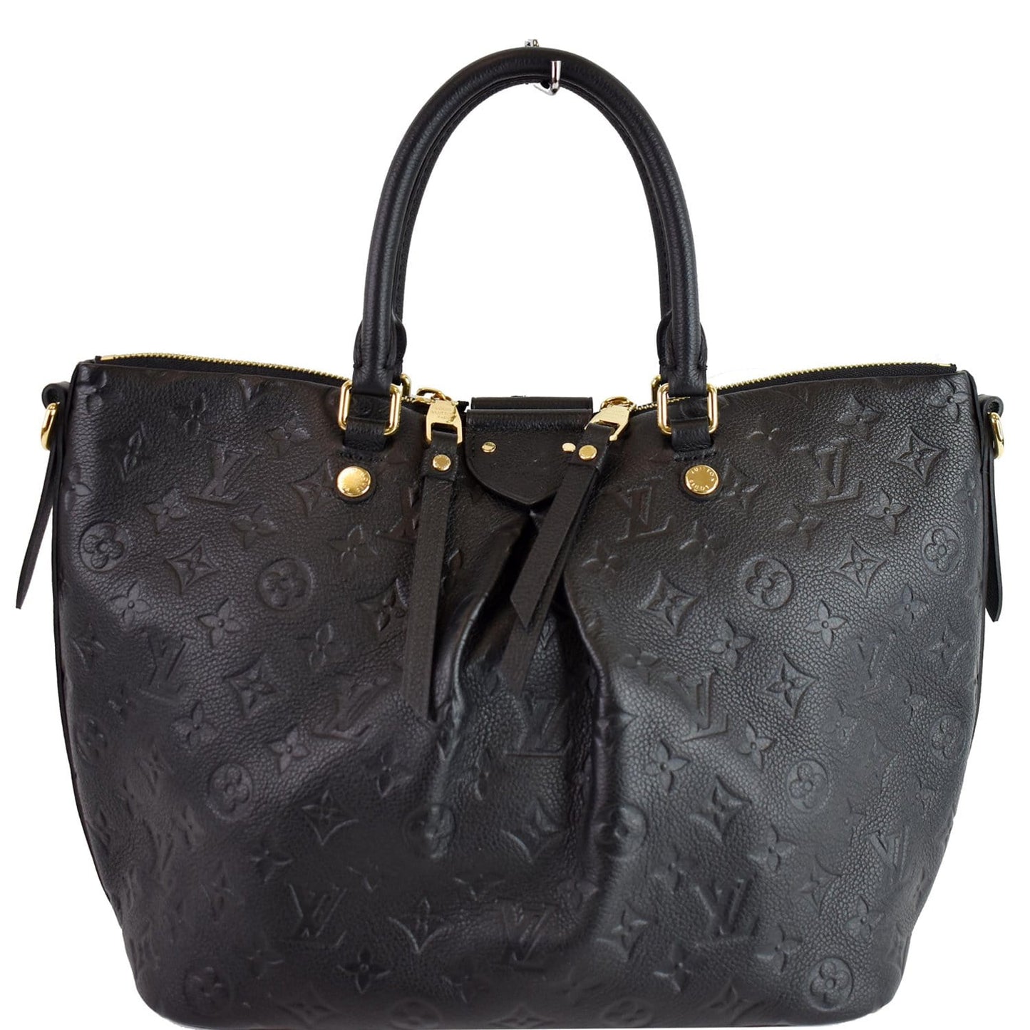Louis Mazarine Mm Empreinte Shoulder Bag Monogram Black