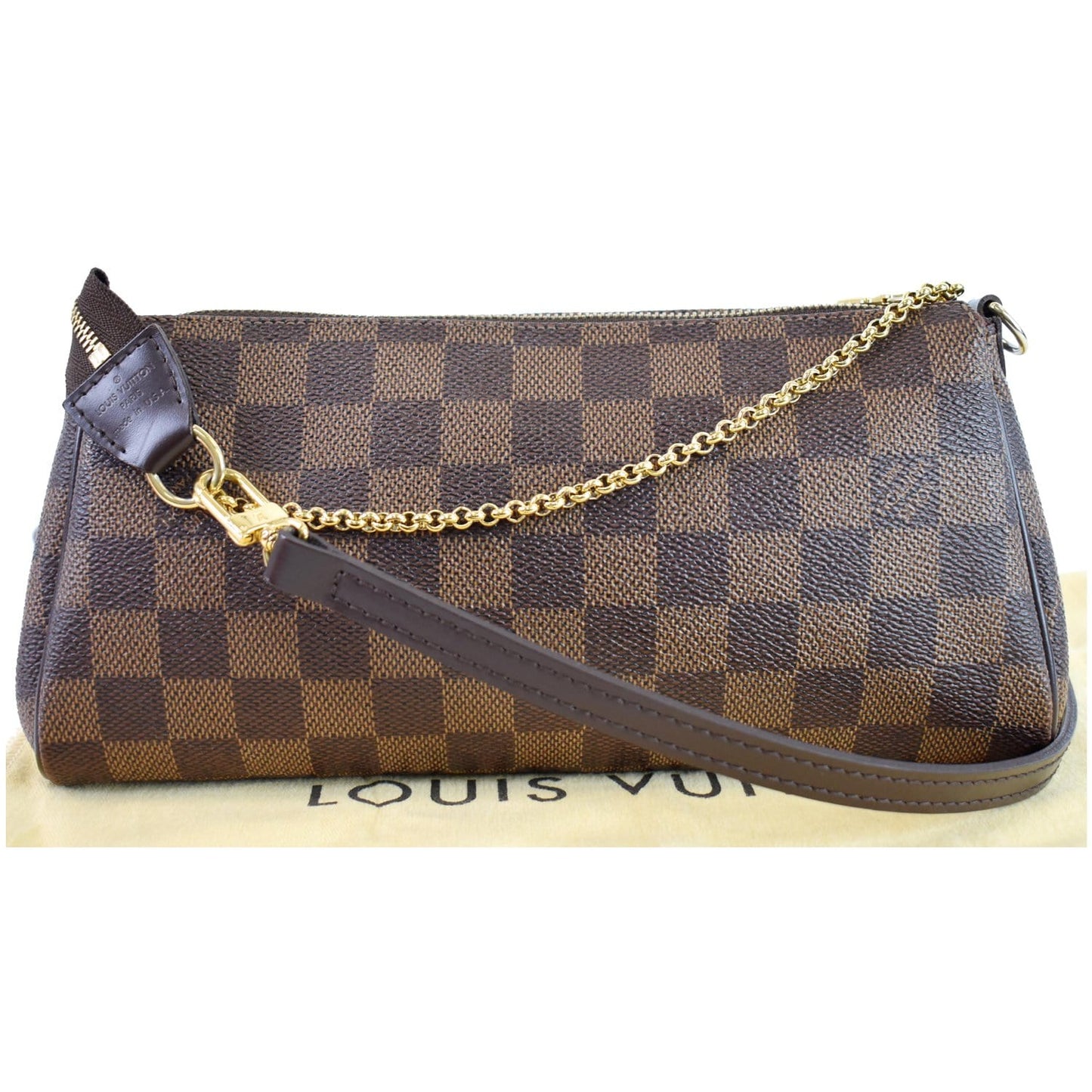 Louis Pochette Eva Damier Ebene Clutch Crossbody Brown Crossbody Bag