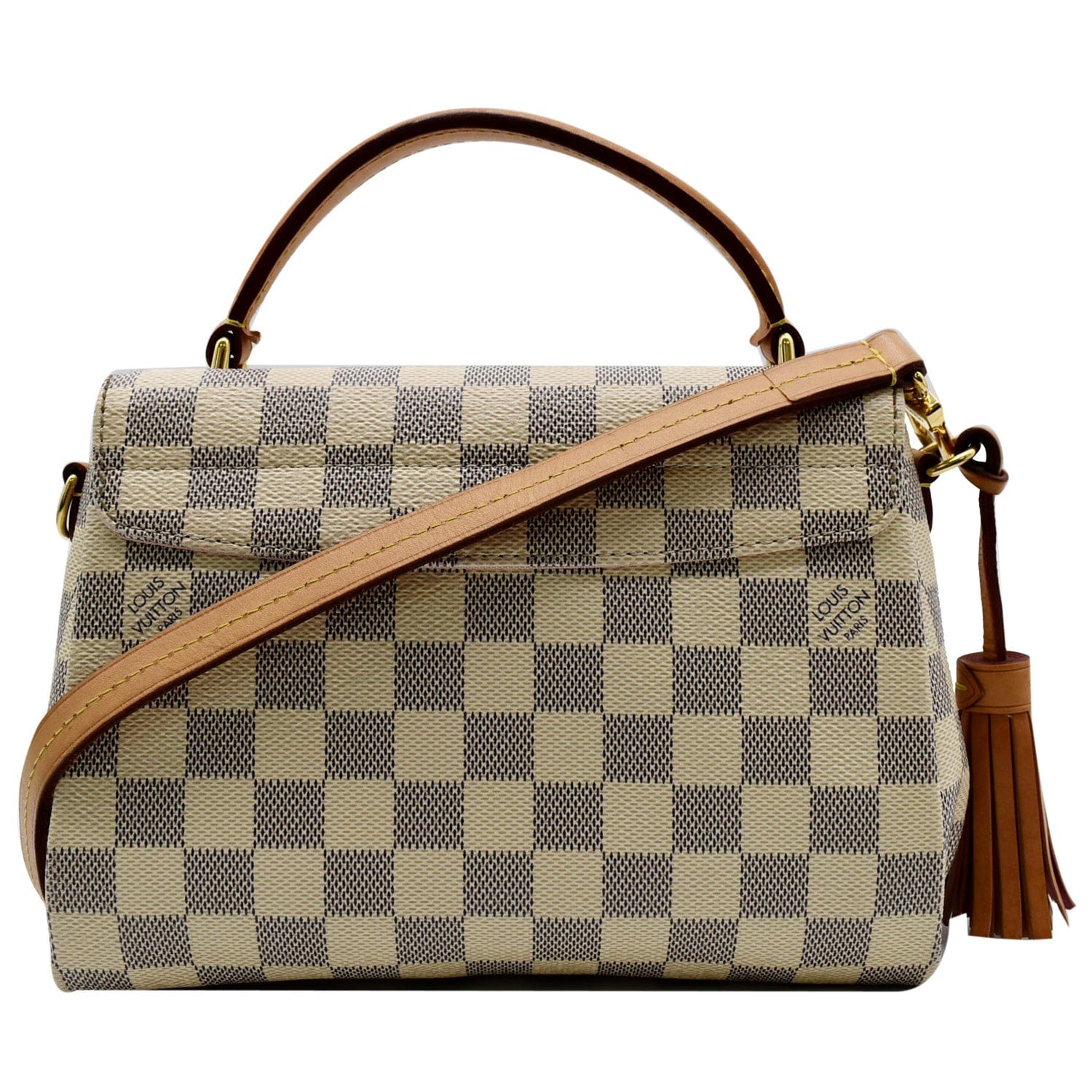 Louis Croisette Damier Azur Satchel Crossbody Bag White
