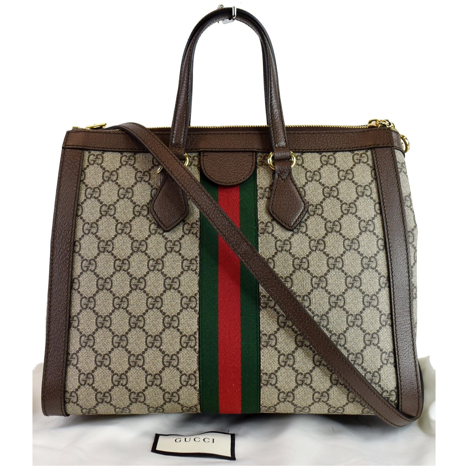 Gucci Ophidia Supreme Tote Shoulder Bag Beige Medium