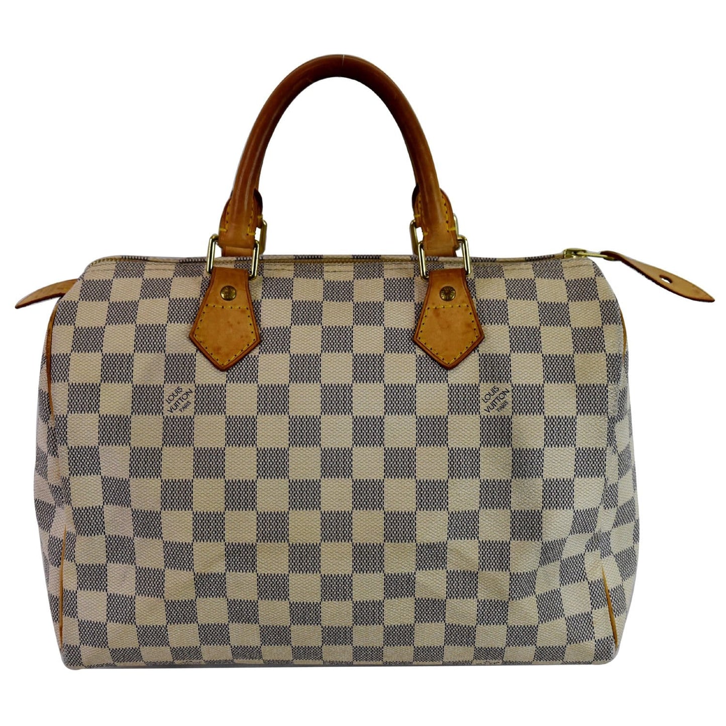 Louis Speedy Damier Azur Satchel Bag White Travel Bag White 2