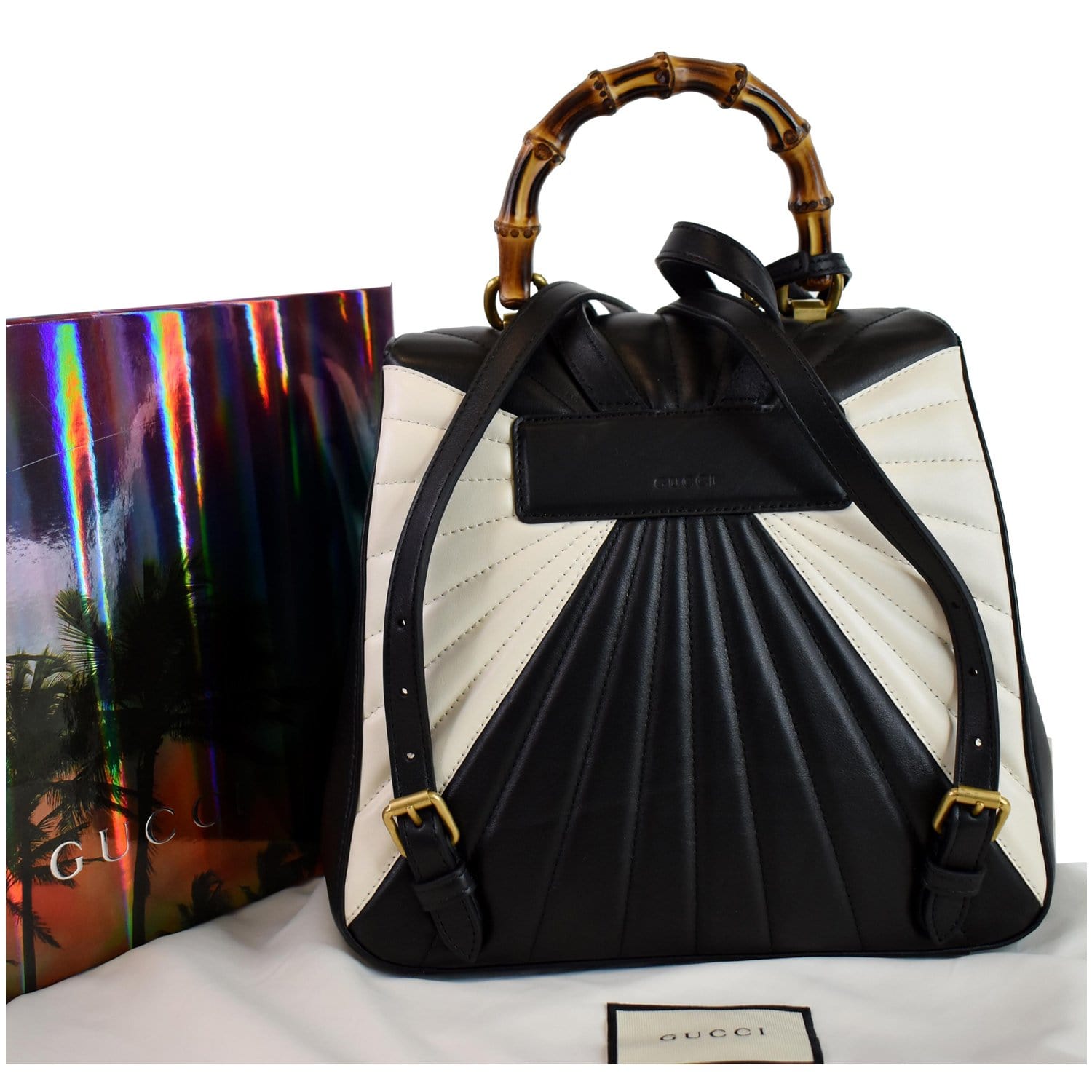 Gucci Queen Margaret Bee Backpack Bag Multi Leather Quilted