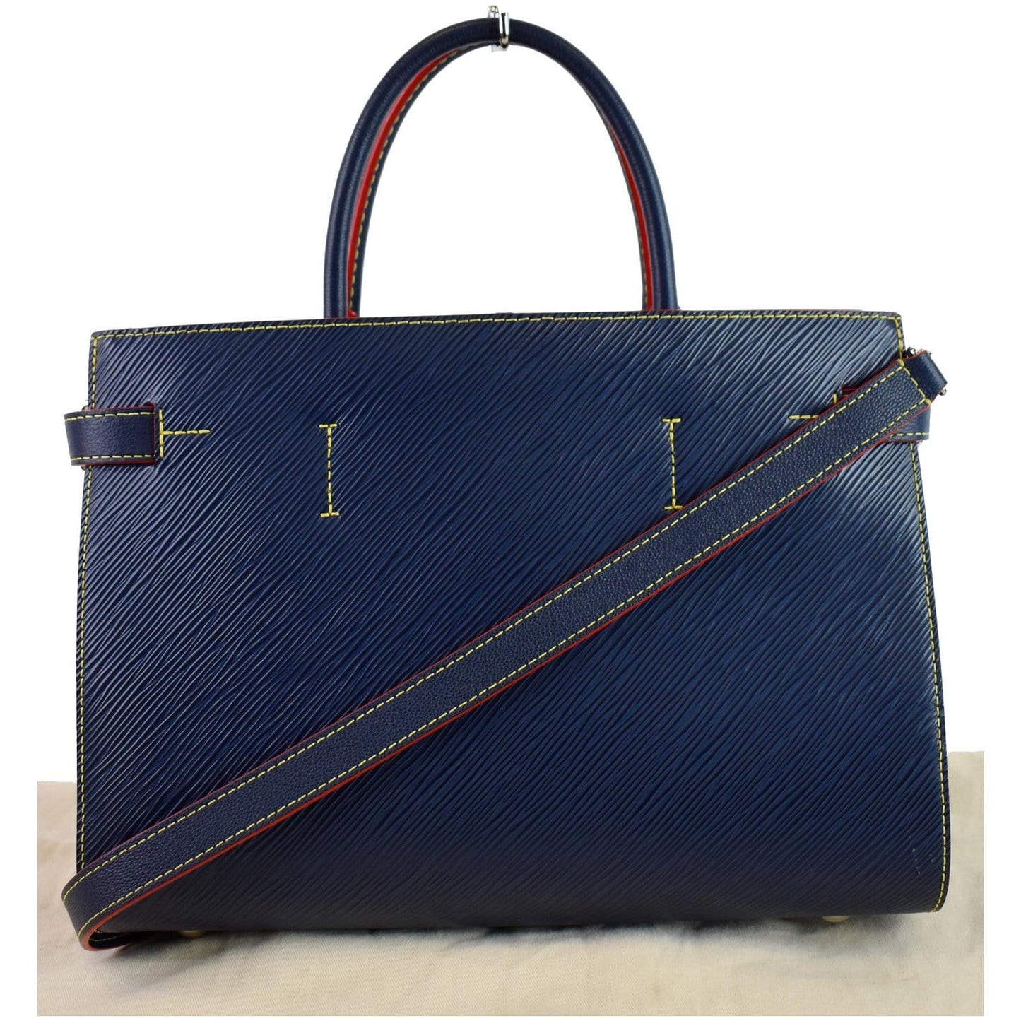 Louis Twist Epi 2Way Tote Bag Indigo Leather