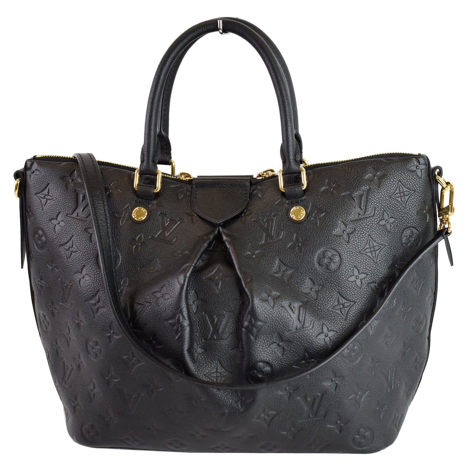 Louis Mazarine Mm Empreinte Shoulder Bag Monogram Black