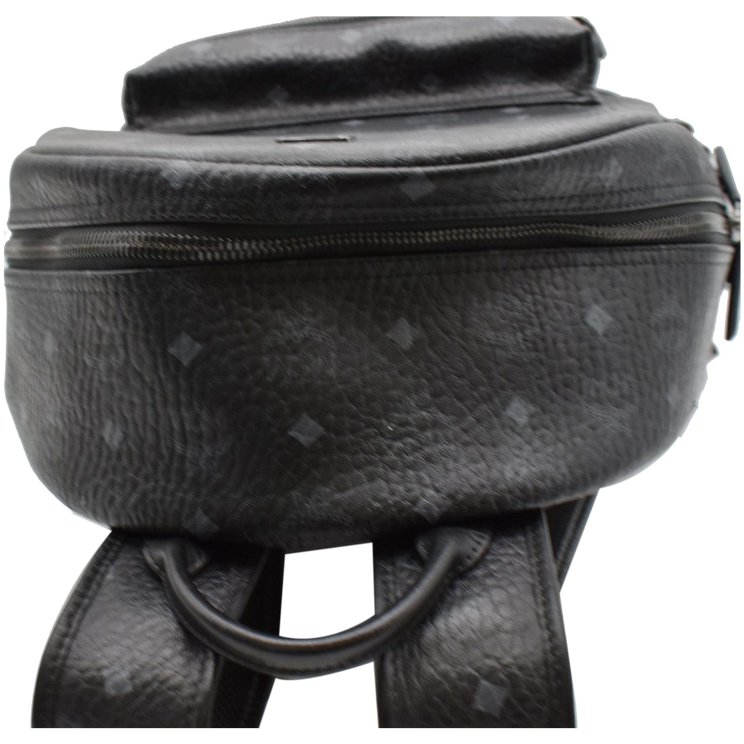 MCM Stark Side Stud Visetos Backpack Bag Canvas Black