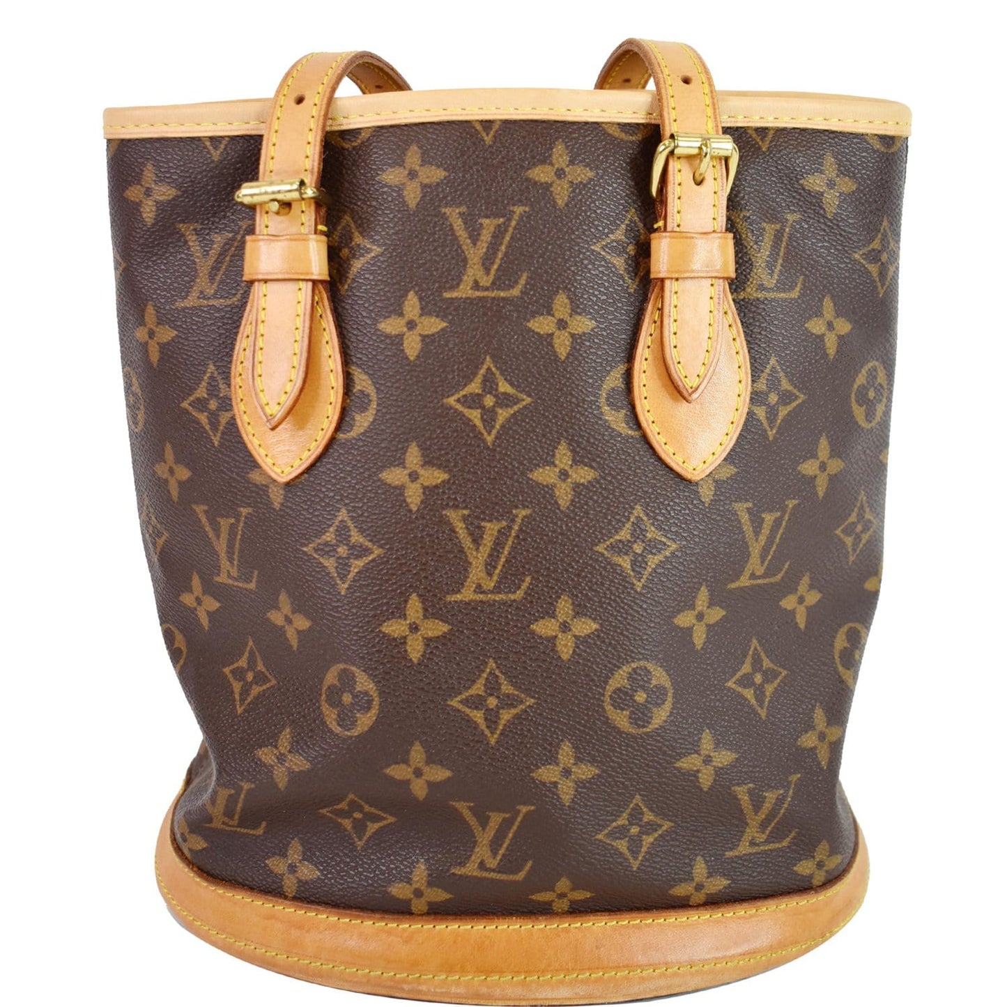 Louis Petit Bucket Shoulder Bag Canvas Monogram Bag Brown