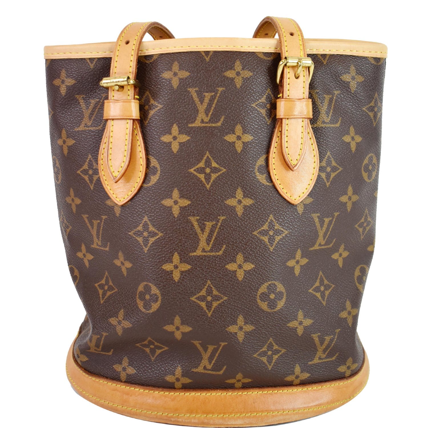 Louis Petit Bucket Shoulder Bag Canvas Monogram Bag Brown