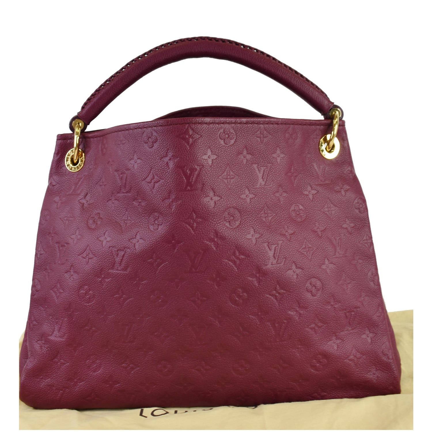 Louis Artsy Mm Empreinte Shoulder Bag Mulberry Leather Black Mulberry