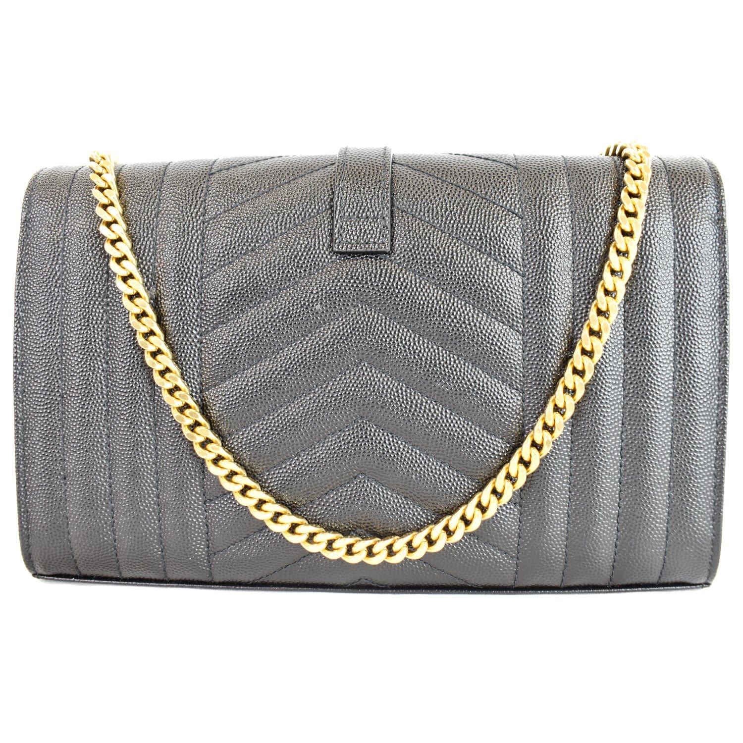YSL Saint Laurent Saint Envelope Shoulder Bag Leather Black Bag Black