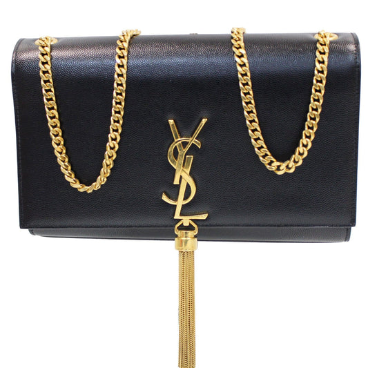 YSL Saint Laurent Saint Kate Grain De Poudre Crossbody Bag Black Medium