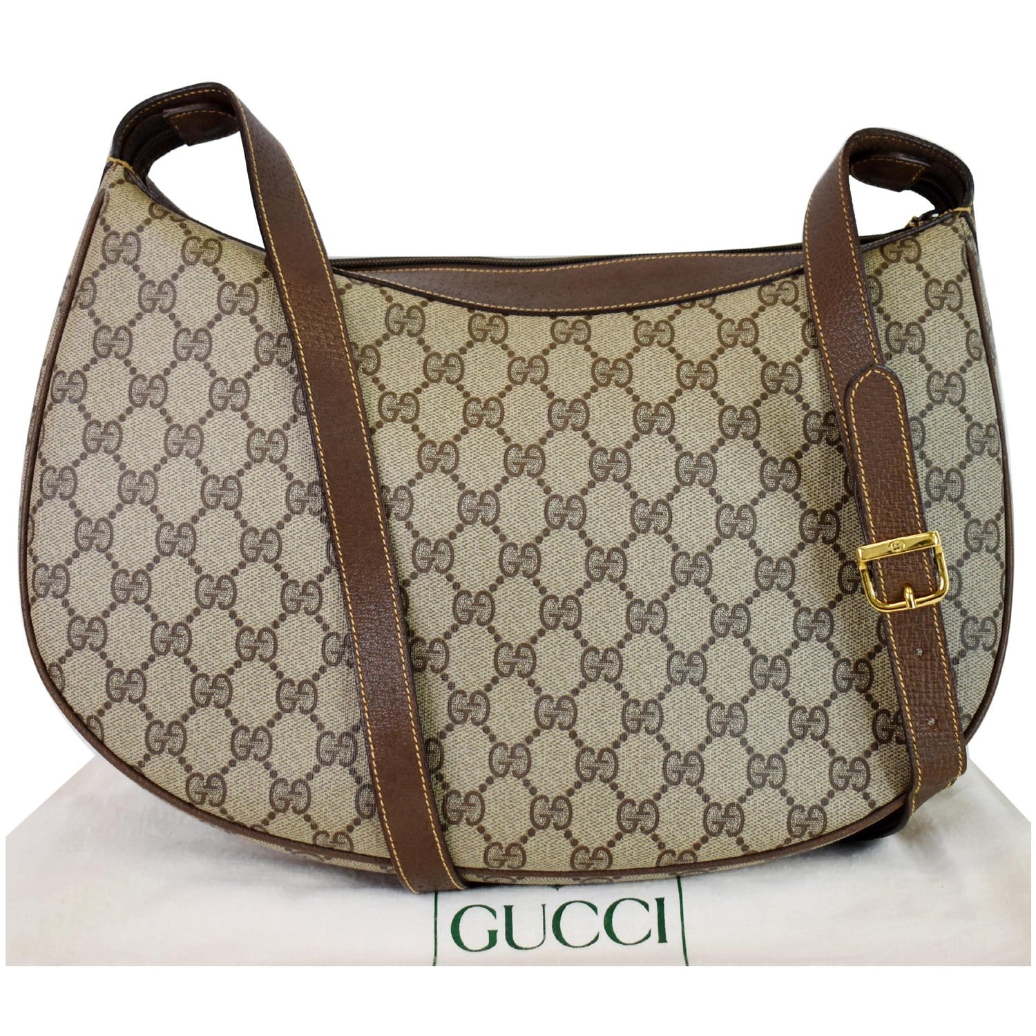 Gucci Supreme Shoulder Bag Canvas Beige Crossbody Bag
