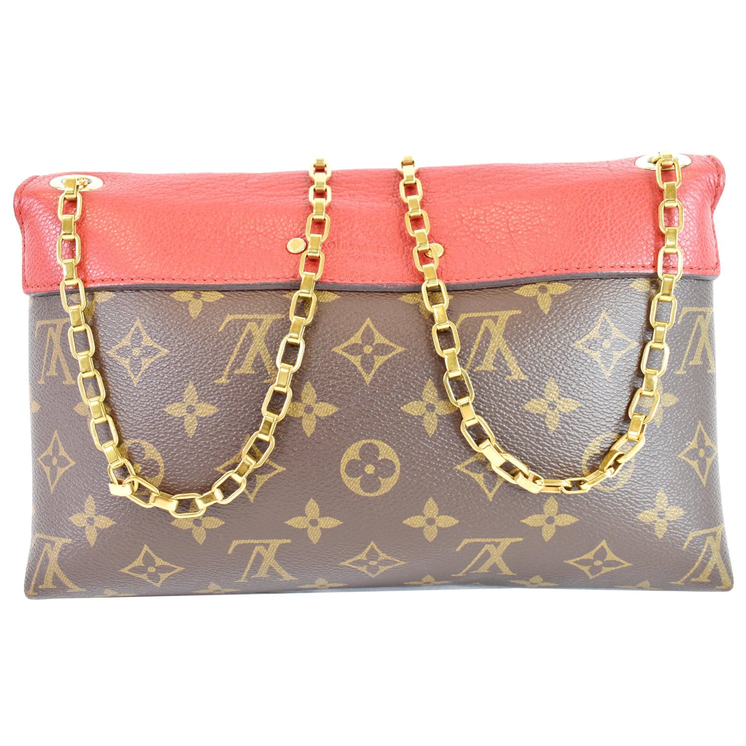 Louis Pallas Chain Crossbody Bag Canvas Monogram Bag Brown