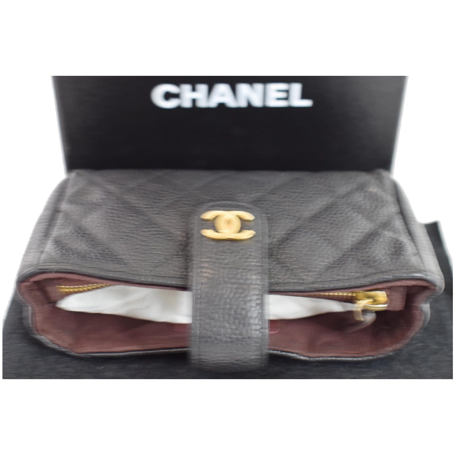 Chanel Caviar Mini Phone Holder Clutch Leather Quilted Clutch Bag