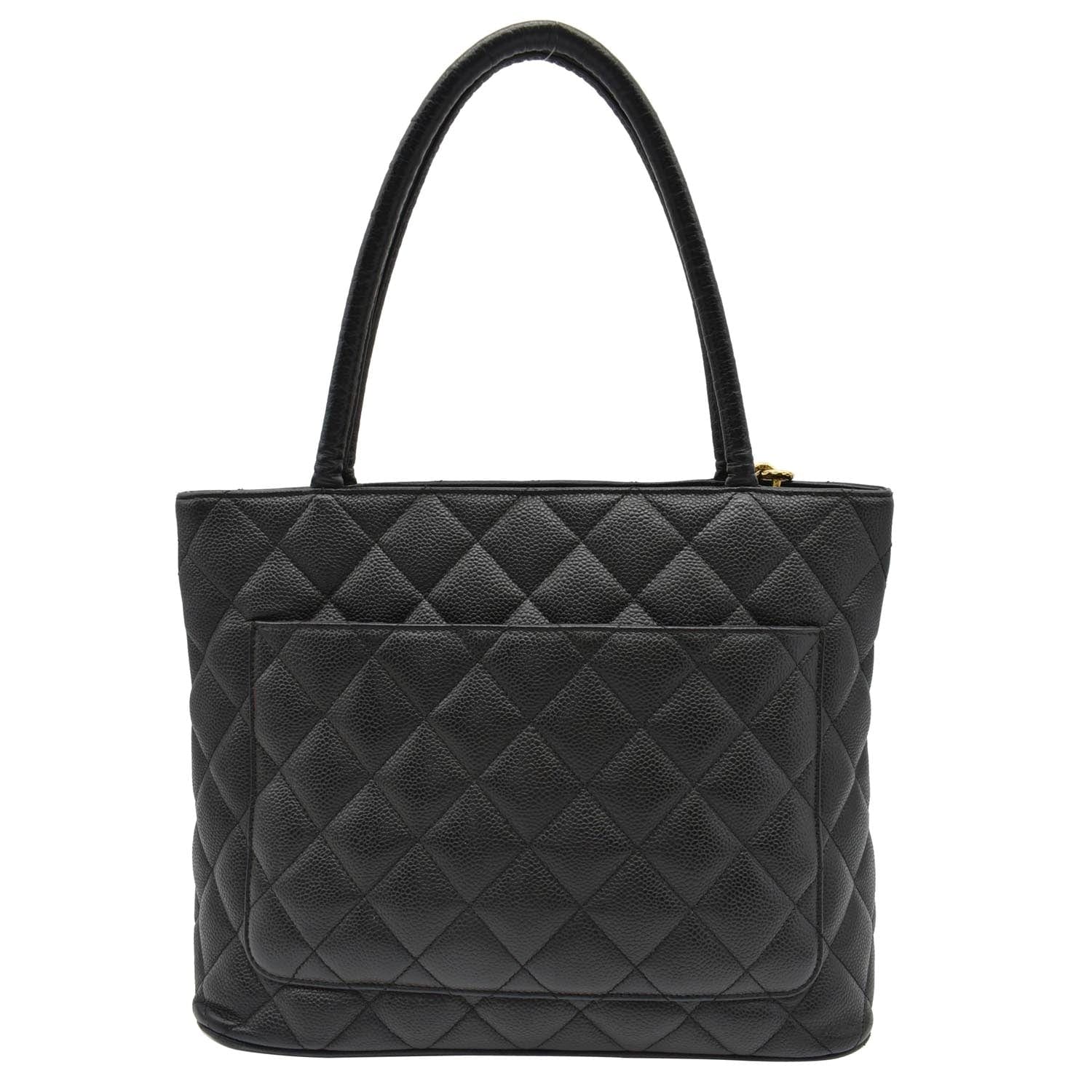 Chanel Medallion Caviar Tote Bag Leather Quilted