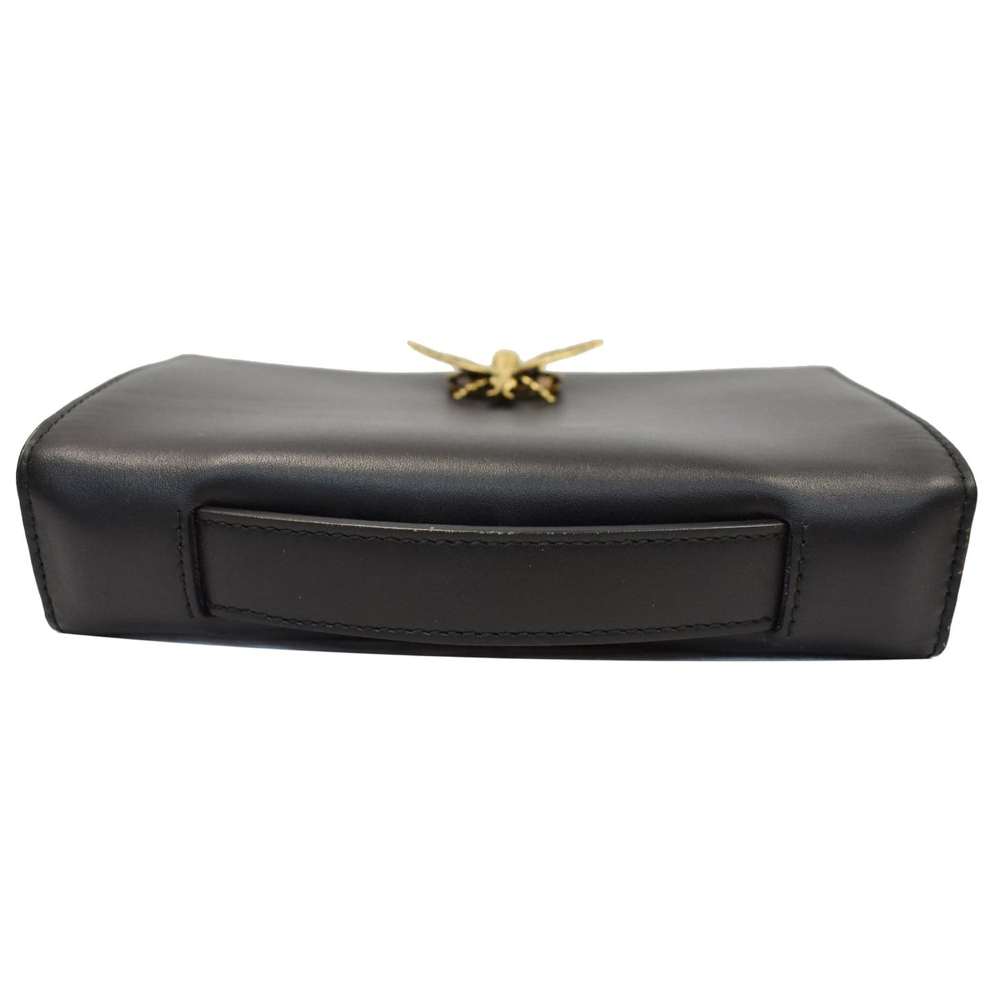 Dior Bee Pouch Clutch Bag Off Leather Black