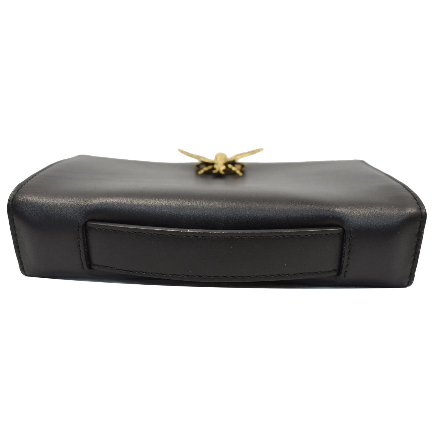 Dior Bee Pouch Clutch Bag Off Leather Black
