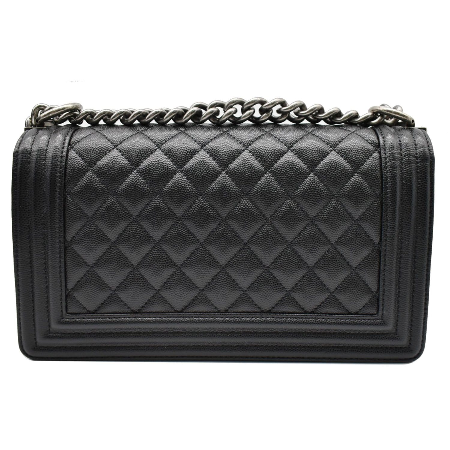 Chanel Boy Flap Caviar Shoulder Bag Leather Black