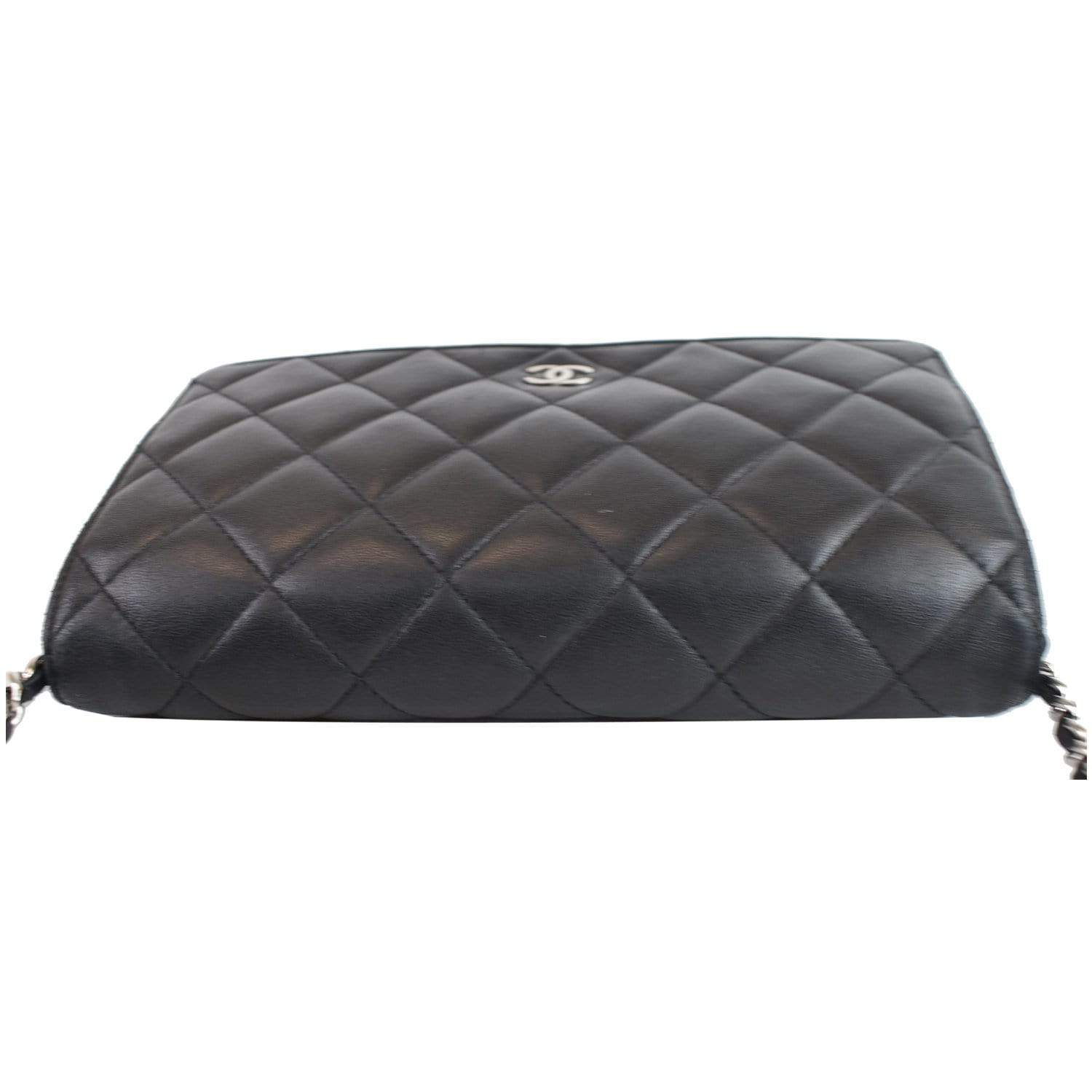 Chanel Wallet On Lambskin Woc Crossbody Bag Leather Black