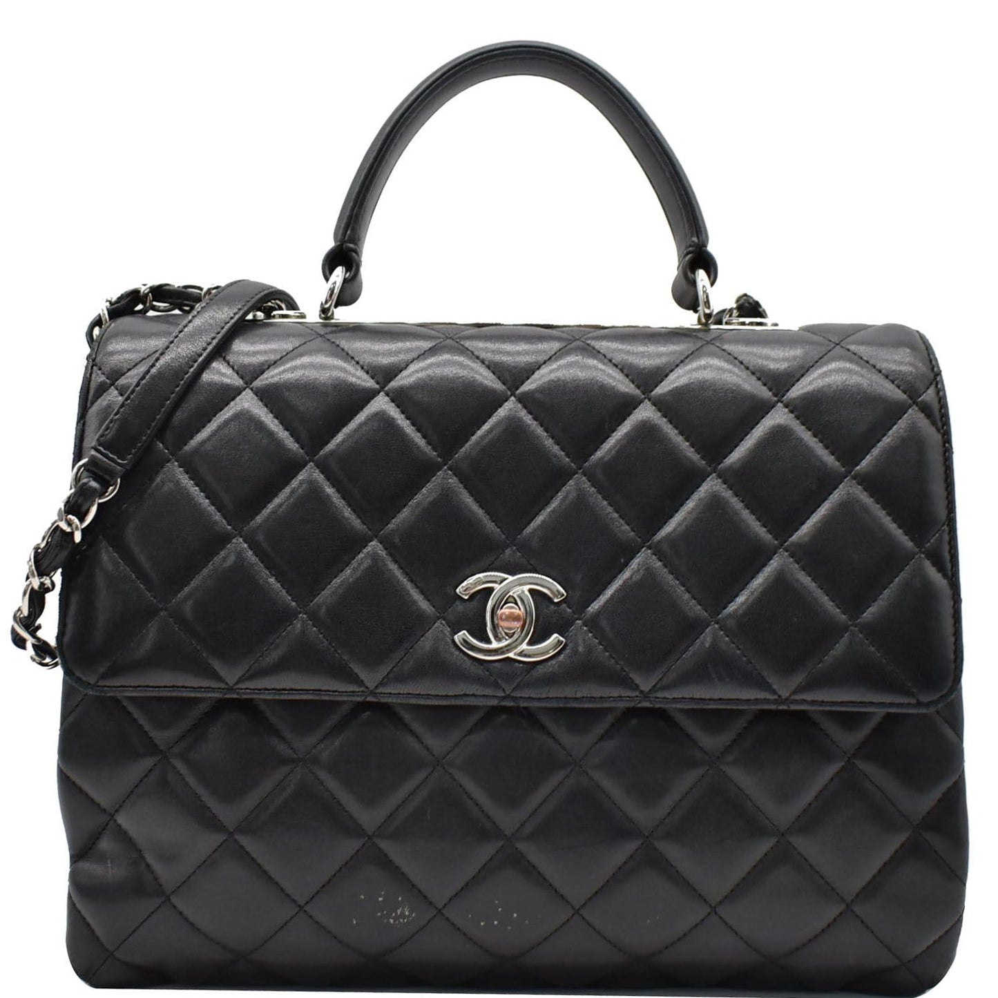 Chanel Trendy Cc Large Flap Shoulder Bag Leather Quilted