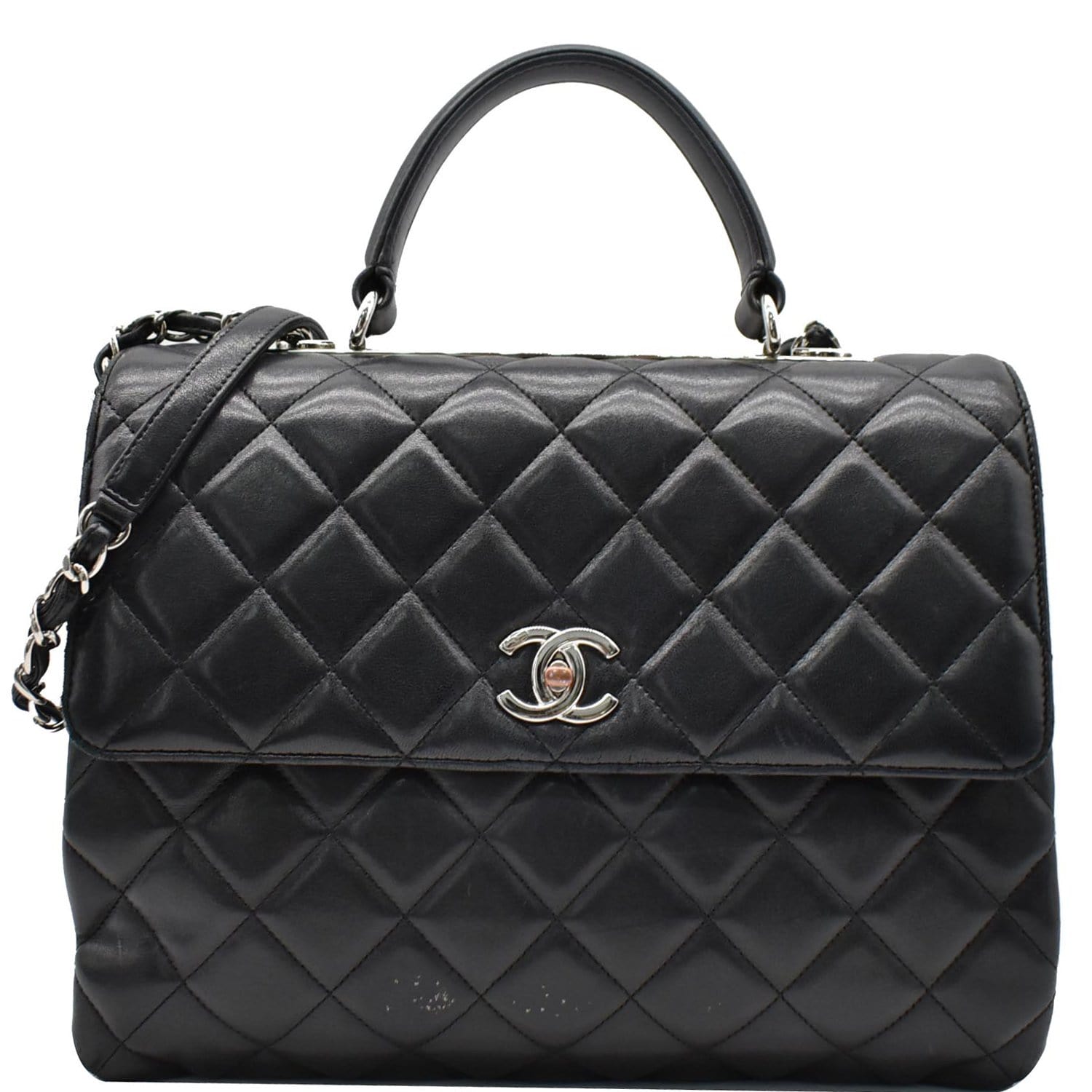 Chanel Trendy Cc Large Flap Shoulder Bag Leather Quilted