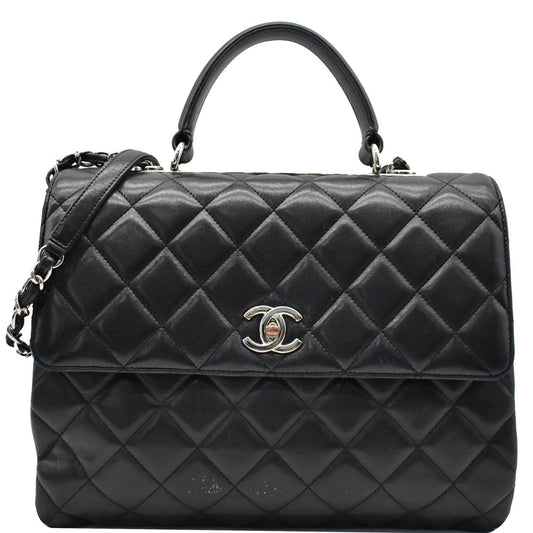 Chanel Trendy Cc Large Flap Shoulder Bag Leather Quilted