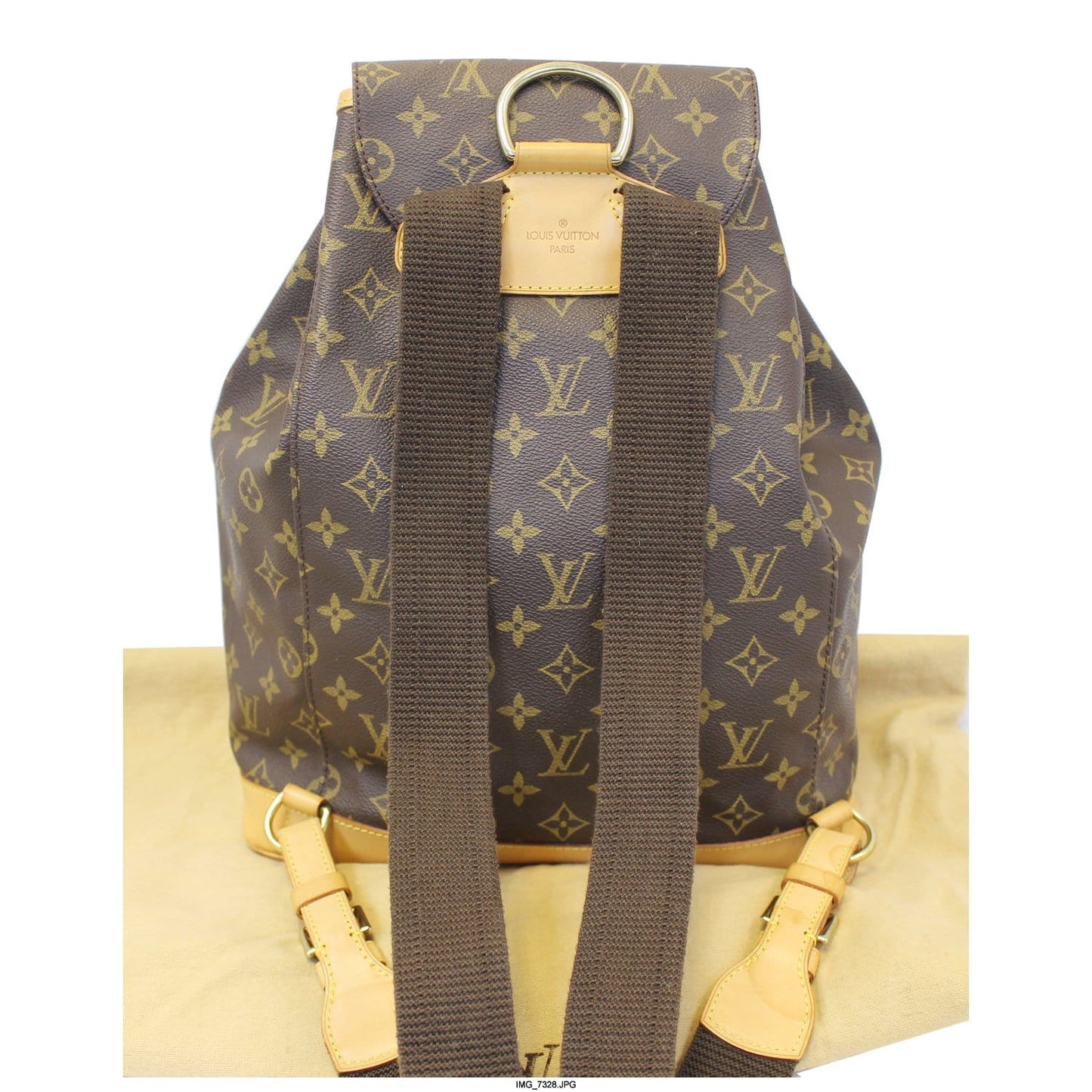Louis Montsouris Gm Backpack Bag Canvas Monogram Brown E4886