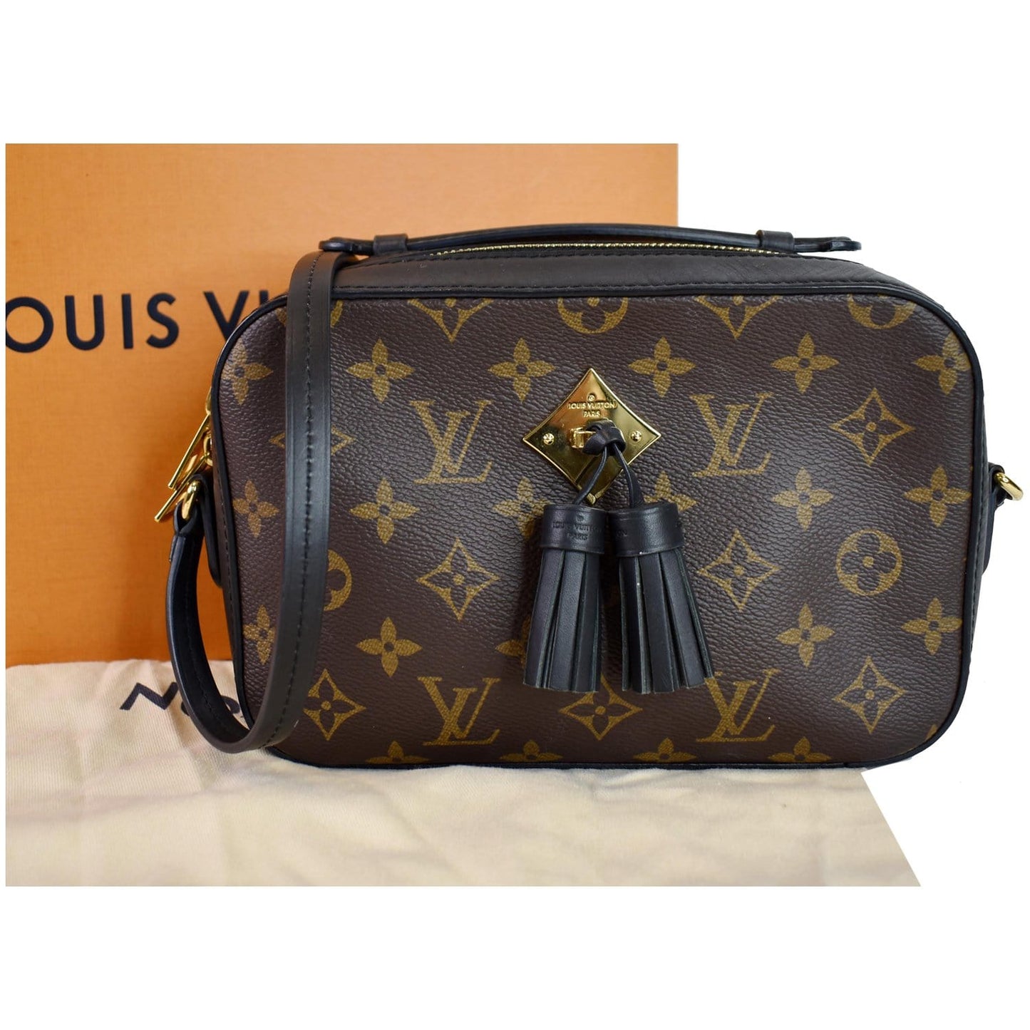Louis Saintonge Shoulder Bag Noir Canvas Monogram
