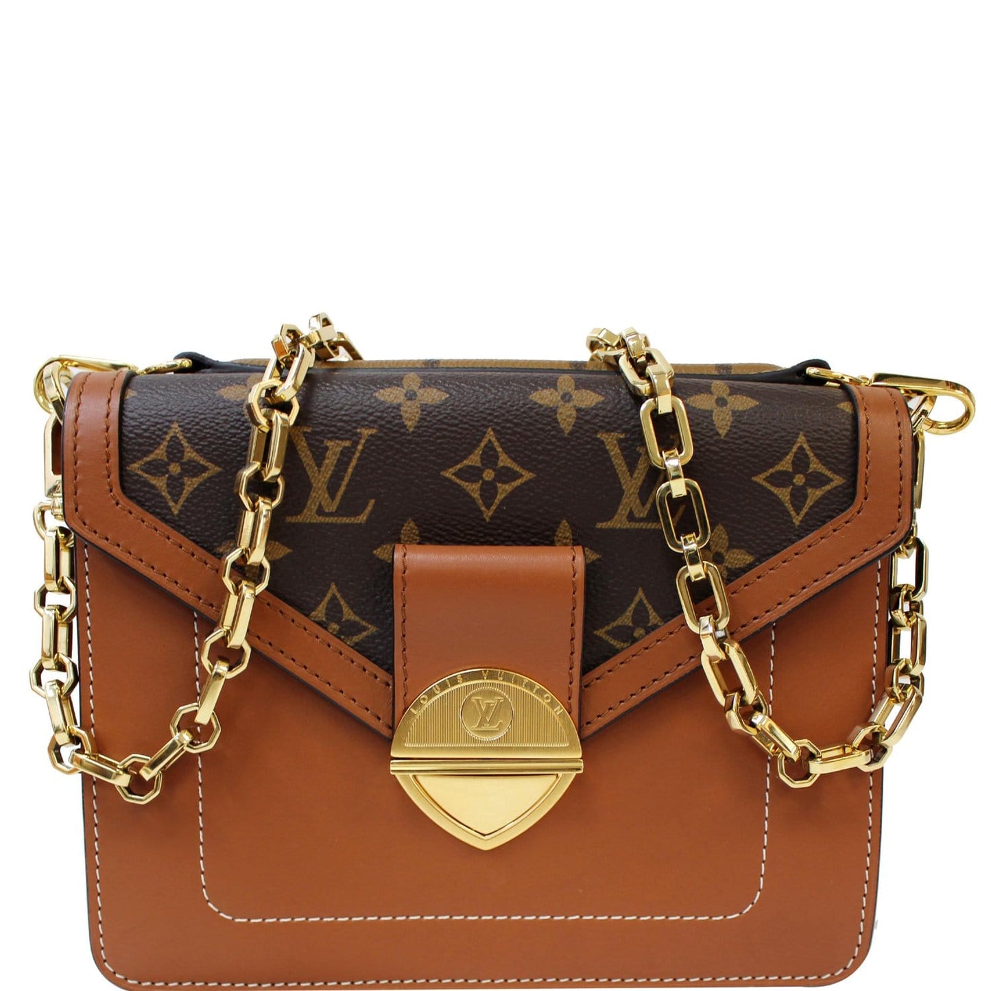 Louis Biface Calfskin Shoulder Bag Canvas Monogram