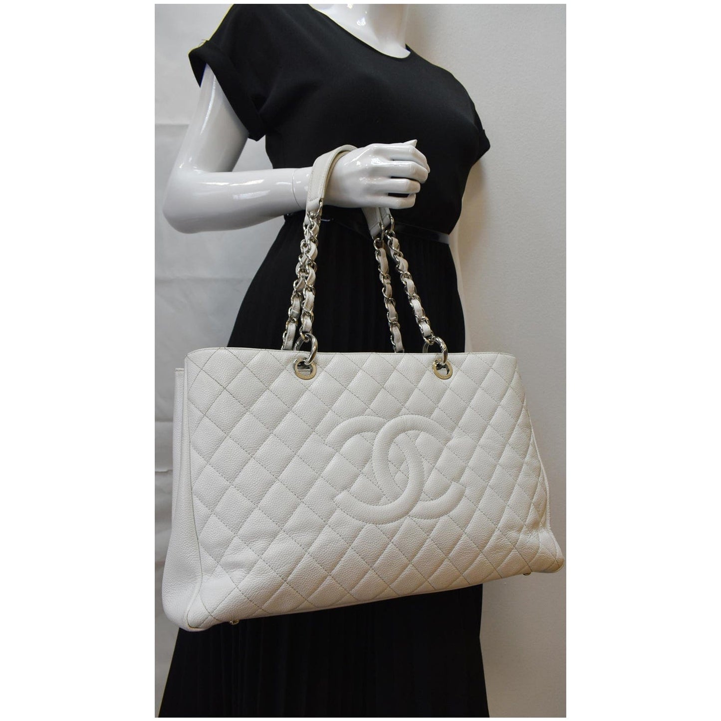 Chanel Xl Grand Caviar Shopping Tote Bag Leather Quilted
